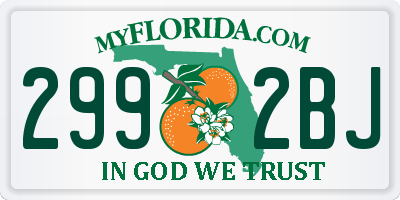 FL license plate 2992BJ