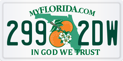 FL license plate 2992DW