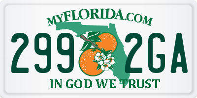 FL license plate 2992GA