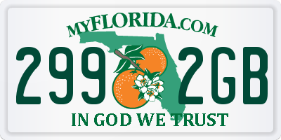 FL license plate 2992GB