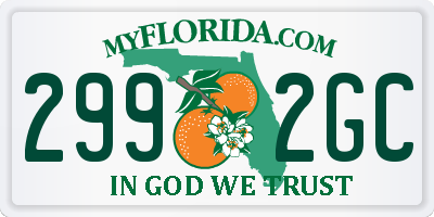 FL license plate 2992GC