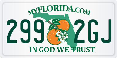 FL license plate 2992GJ