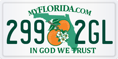 FL license plate 2992GL