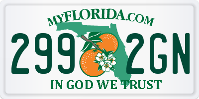 FL license plate 2992GN