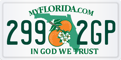 FL license plate 2992GP