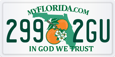 FL license plate 2992GU