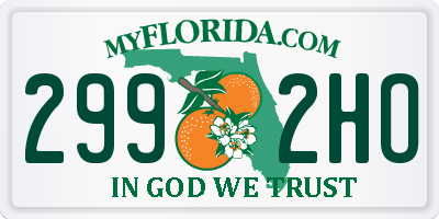 FL license plate 2992HO