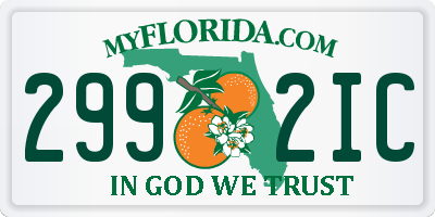 FL license plate 2992IC