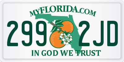 FL license plate 2992JD