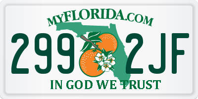 FL license plate 2992JF
