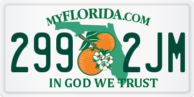 FL license plate 2992JM