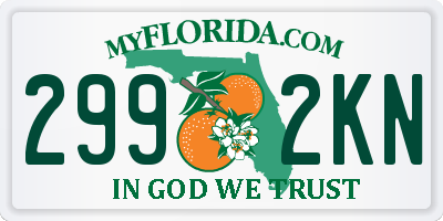 FL license plate 2992KN