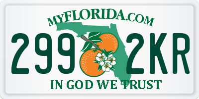 FL license plate 2992KR