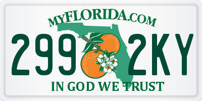FL license plate 2992KY