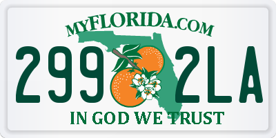FL license plate 2992LA