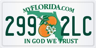 FL license plate 2992LC