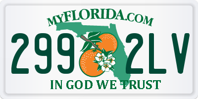 FL license plate 2992LV