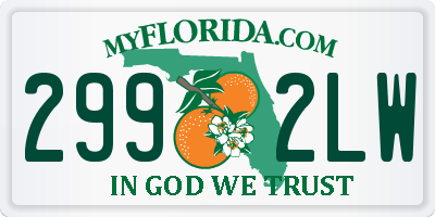 FL license plate 2992LW