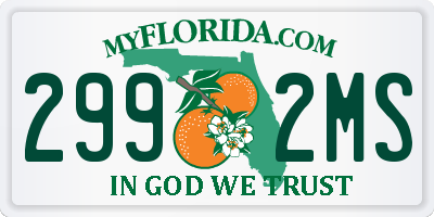 FL license plate 2992MS
