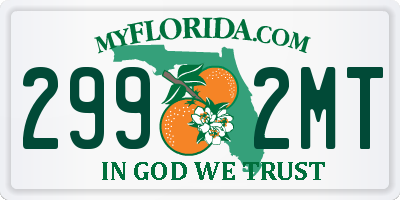 FL license plate 2992MT