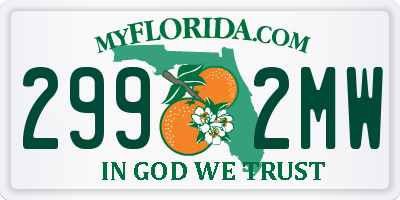FL license plate 2992MW