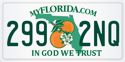 FL license plate 2992NQ