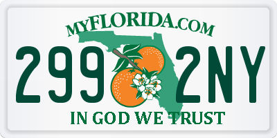 FL license plate 2992NY