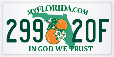 FL license plate 2992OF