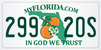 FL license plate 2992OS