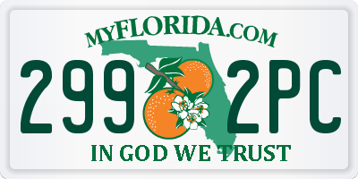 FL license plate 2992PC