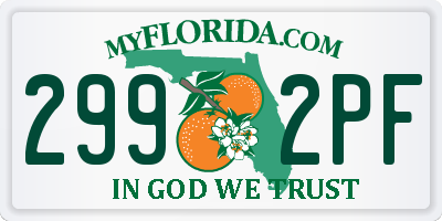FL license plate 2992PF