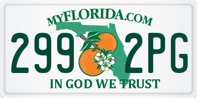 FL license plate 2992PG