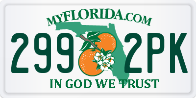 FL license plate 2992PK