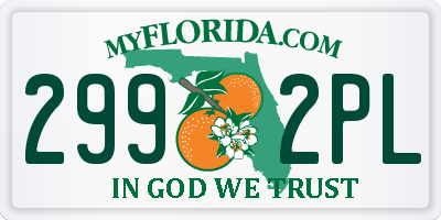 FL license plate 2992PL