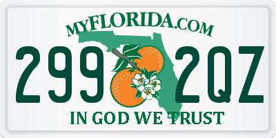 FL license plate 2992QZ