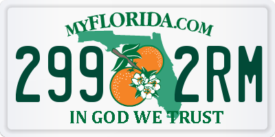 FL license plate 2992RM