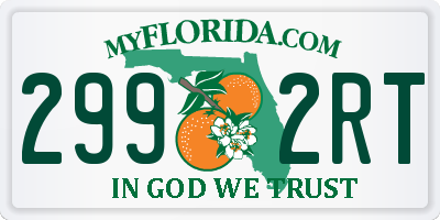 FL license plate 2992RT