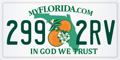 FL license plate 2992RV