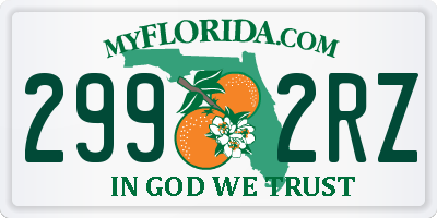 FL license plate 2992RZ