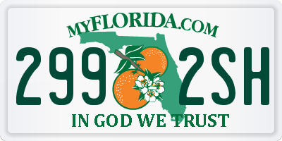 FL license plate 2992SH
