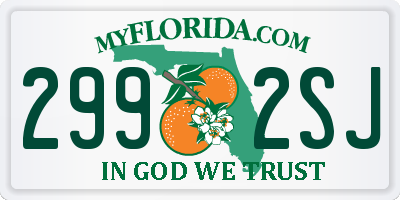 FL license plate 2992SJ