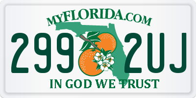 FL license plate 2992UJ