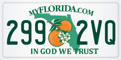 FL license plate 2992VQ