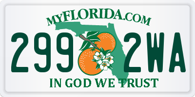 FL license plate 2992WA