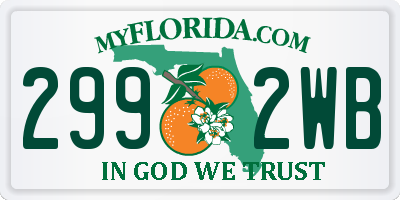 FL license plate 2992WB