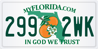 FL license plate 2992WK