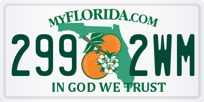 FL license plate 2992WM
