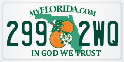 FL license plate 2992WQ