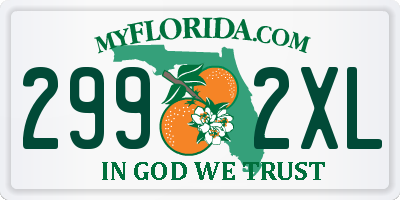 FL license plate 2992XL