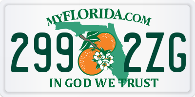 FL license plate 2992ZG